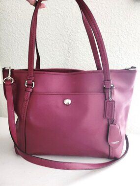 New Coach Peyton Burgundy Leather 2Way Shoulder Bag
